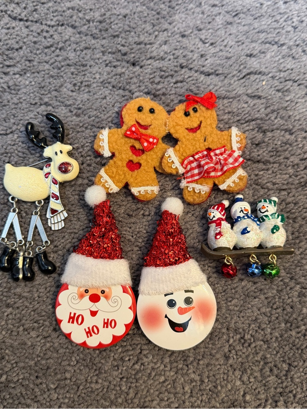 Set of Christmas Pins/ Brooches.